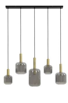 Hanglamp Peglio 5 lampen in glas