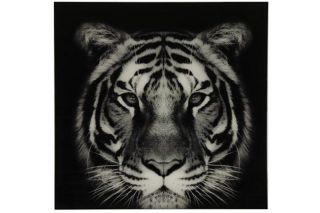 Schilderij Selvaggio tijger zwart/wit