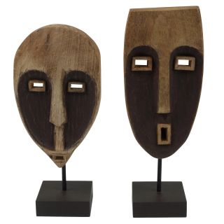 Set van 2 maskers in mangohout