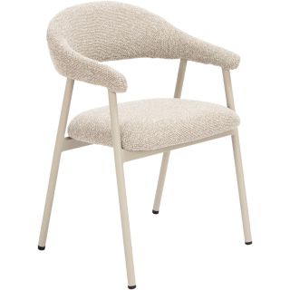 Eetkamerstoel Dioso bouclé beige poot taupe