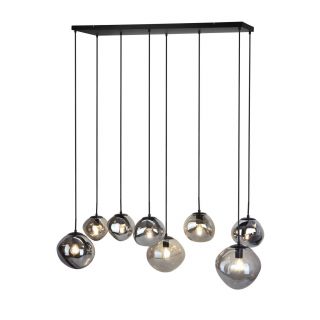 Hanglamp Macato zwart smoke glas 8-lichts
