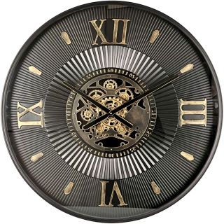 Klok Nimar metaal rond 80cm zwart dessin 55