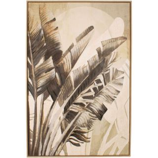 Schilderij Diveria leaf bladeren beige