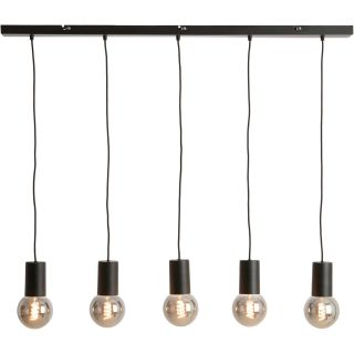 Hanglamp Trecate mat zwart 5-lichts