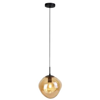 Hanglamp Macato zwart amber glas 1-lichts