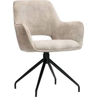 Eetkamerstoel Buco draaibaar velvet beige