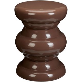 Bijzettafel Carapelle ijzer 32 cm rond donkerbruin