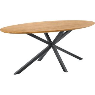 Eettafel Aska teak 240x120 cm ovaal naturel brushed