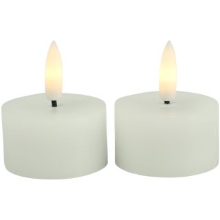 Theelicht Benevento Led wit 4 cm rond set van 2