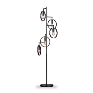 Vloerlamp Girare zwart metaal 5-lichts