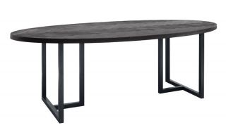 Ovale eettafel Vinito 230x110 eikenfineer zwart