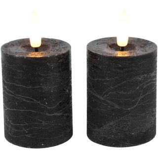 Stompkaars Benevento Led zwart 5 cm rond set van 2