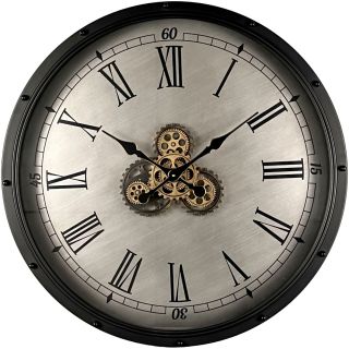 Klok Nimar metaal rond 80cm zwart beige dessin 42