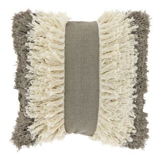 Sierkussen Antrona 45x45cm taupe kwasten