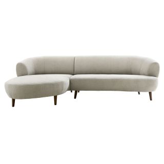 Hoekbank links Tilde bouclé grijsbeige basic comfort