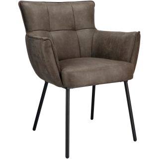 Eetkamerstoel Novile microleder donkergrijs