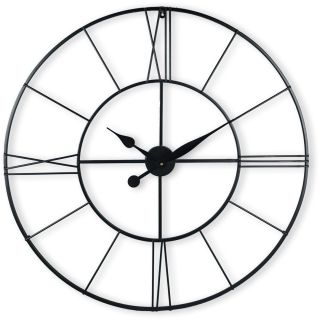 Klok Nimar metaal rond 80cm zwart strak dessin 63