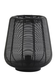 Tafellamp Barzio mat zwart rond 29cm 1-lichts