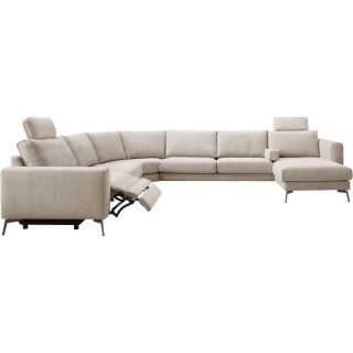 Hoekbank Linoza naturel relaxfunctie links premium comfort