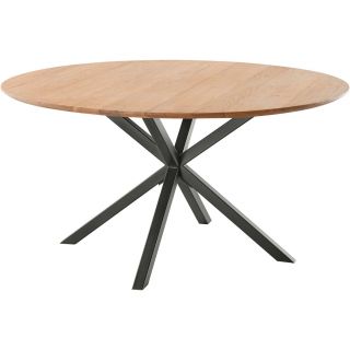 Eettafel Romaro teakhout 150 cm rond mix rough