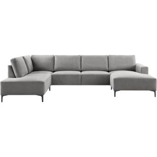 Hoekbank links Fabria donkergrijs basic comfort