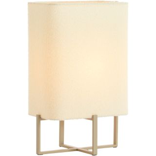 Tafellamp Focate taupe rechthoek hoog ecru 1-lichts