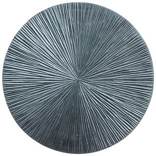 Wandornament Pictura 80 cm rond gestreept zilver