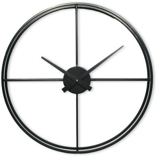 Klok Nimar metaal rond 60cm zwart strak dessin 60