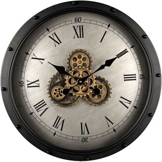 Klok Nimar metaal rond 60cm zwart beige dessin 41