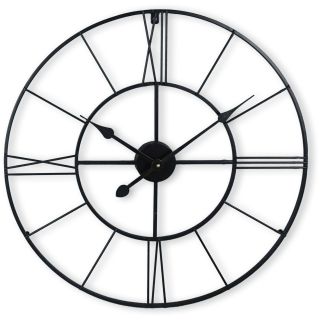 Klok Nimar metaal rond 60cm zwart strak dessin 62