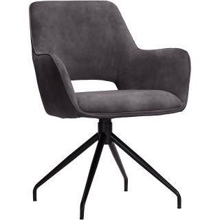 Eetkamerstoel Buco draaibaar velvet donkergrijs