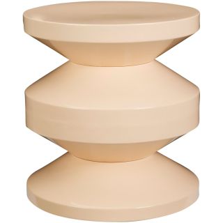 Bijzettafel Carapelle metaal 31 cm rond lichtgeel