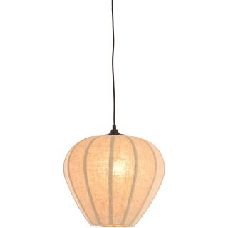 Hanglamp Moscito zwart ecru linnen 1-lichts