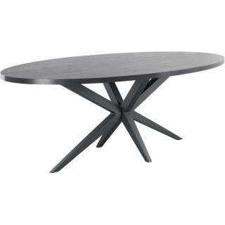 Eettafel Mascaro 220x120 cm ovaal zwart