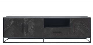 TV-meubel Veneta (199 Cm) eiken fineer zwart