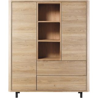 Opbergkast Lirona old oak 2 deuren, 2 lades, 3 open vakken