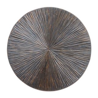 Wandornament Pictura 60 cm rond gestreept bruin