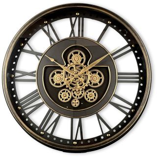 Klok Nimar metaal rond 60cm zwart open dessin 44