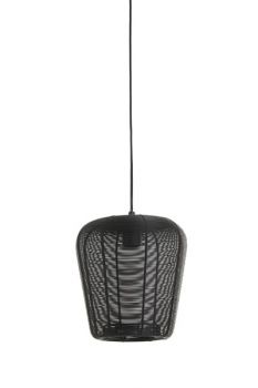 Hanglamp Barzio mat zwart rond 23cm 1-lichts