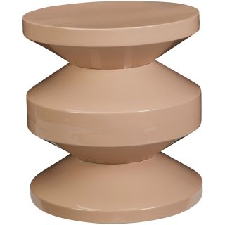 Bijzettafel Carapelle metaal 31 cm rond lichtbruin