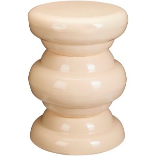 Bijzettafel Carapelle ijzer 32 cm rond lichtgeel