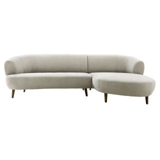 Hoekbank rechts Tilde bouclé grijsbeige basic comfort