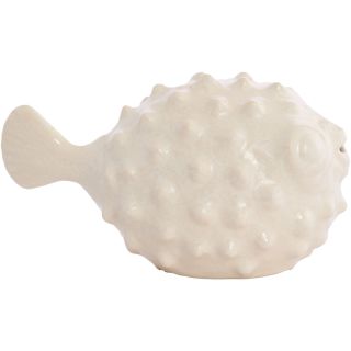 Decoratiebeeld Mannu vis keramiek beige small