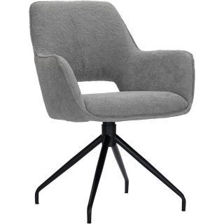 Eetkamerstoel Buco draaibaar bouclé grijs