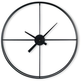 Klok Nimar metaal rond 80cm zwart strak dessin 61