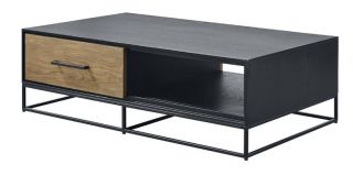 Salontafel Vinito (L124xB70) eiken fineer zwart/naturel