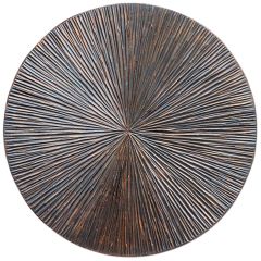 Wandornament Pictura 100 cm rond gestreept bruin