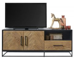 TV-meubel Veneta (154 Cm) eiken fineer zwart/naturel