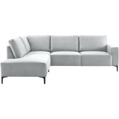 Hoekbank links Fabria lichtgrijs basic comfort