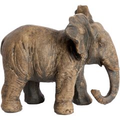 Decoratiebeeld Ofanto olifant medium antiek donkerbruin